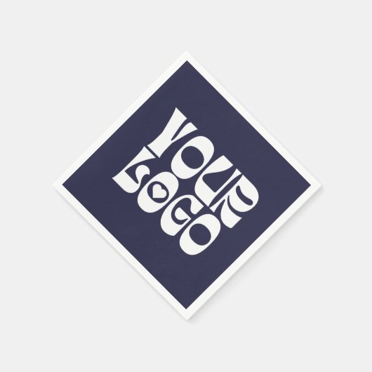 Navy Blue & White Corporate Business Logo Napkin Servet (Hoek)