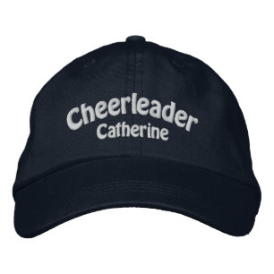 Navy Blue & White Custom Cheerleader Geborduurde Pet