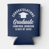 Navy Blue White Custom Graduation Party Blikjeskoeler (Voorkant)