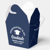 Navy Blue White Custom Graduation Party Fortune Bedankdoosjes (Geopend)