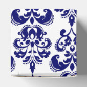 Navy Blue, White Damask Pattern 2 Bedankdoosjes (Bovenkant)