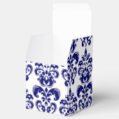 Navy Blue, White Damask Pattern 2 Bedankdoosjes (Geopend)