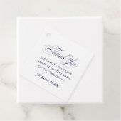 Navy Blue White Dank u Bedankjes Labels (In situ)