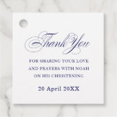 Navy Blue White Dank u Bedankjes Labels (Voorkant)