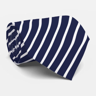 Navy Blue White Diagonal Stripes Stropdas