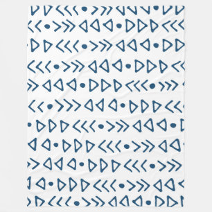 Navy Blue White driehoekspatroon Fleece Deken