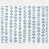 Navy Blue White driehoekspatroon Fleece Deken (Voorkant (Horizontaal))