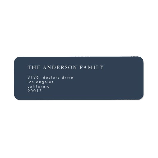 Navy Blue White Elegant Classic Wedding Etiket (Voorkant)