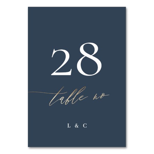 Navy Blue White Elegant Gold Classic Weddenschap Kaart (Achterkant)