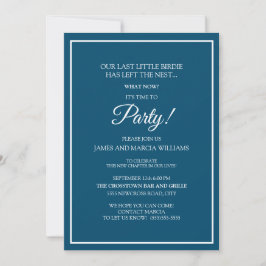 Navy Blue White Empty Nest Party Kaart