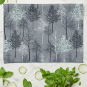 Navy Blue White en Faux Glitter Bomen Theedoek (Gevouwen)