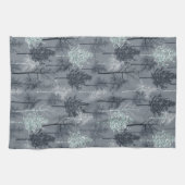 Navy Blue White en Faux Glitter Bomen Theedoek (Horizontaal)