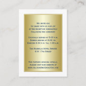 Navy Blue, White en Gold Floral Enclosure Kaart (Achterkant)