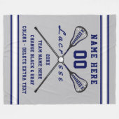 Navy Blue, White en Grey LaCrosse Fleece Blanket (Voorkant (Horizontaal))