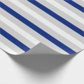 Navy Blue White en grijs gestreept verpakkingspapi Cadeaupapier (Hoek)