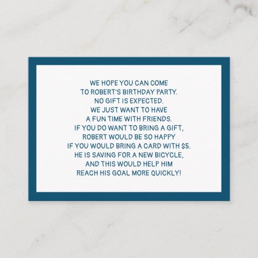 Navy Blue White Fiver 5 Dollar Birthday Party Informatiekaartje (Voorkant)