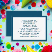 Navy Blue White Fiver 5 Dollar Birthday Party Informatiekaartje