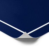 Navy Blue White Floral Elegant Welkomsthuwelijk Poster (Hoek)