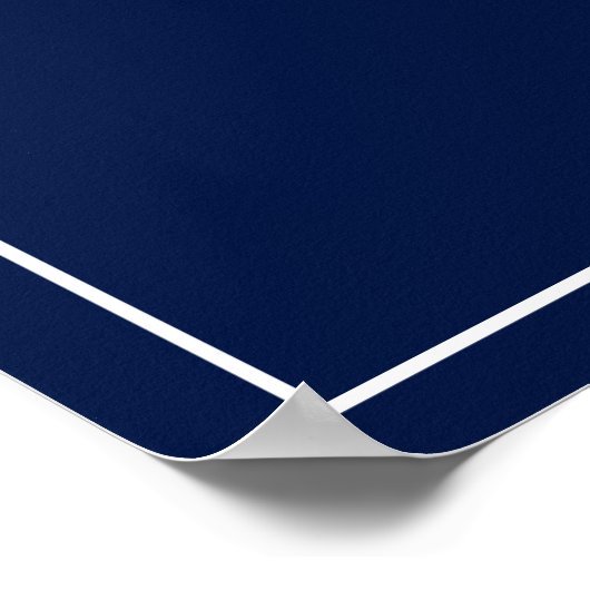 Navy Blue White Floral Elegant Welkomsthuwelijk Poster (Hoek)