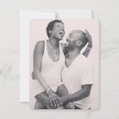 Navy blue white foto live streaming bruiloft kaart (Achterkant)