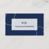 Navy Blue & White Geometrische Classic visitekaart Visitekaartje (Voorkant)