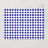 Navy Blue White Gingham Pattern Briefkaart (Voorkant)