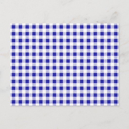 Navy Blue White Gingham Pattern Briefkaart (Voorkant)
