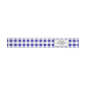 Navy Blue White Gingham Pattern Omwikkelbaar Adreslabel (Individueel)