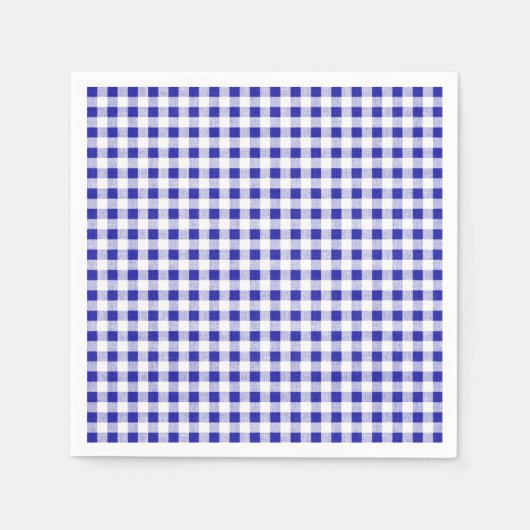 Navy Blue White Gingham Pattern Servetten (Voorkant)
