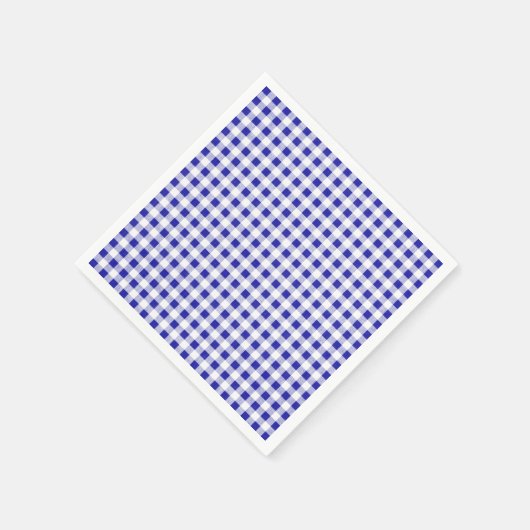 Navy Blue White Gingham Pattern Servetten (Hoek)