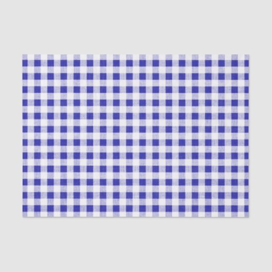 Navy Blue White Gingham Pattern Tissuepapier (Voorkant)