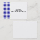 Navy Blue White Gingham Pattern Visitekaartje (Voorkant / Achterkant)