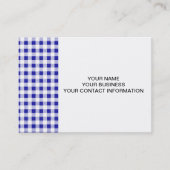 Navy Blue White Gingham Pattern Visitekaartje (Voorkant)