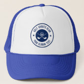 Navy-Blue & White Golf Theme Design Trucker Pet (Voorkant)