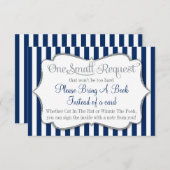 Navy Blue White Grey Baby shower brengt een Kaart  (Voorkant / Achterkant)