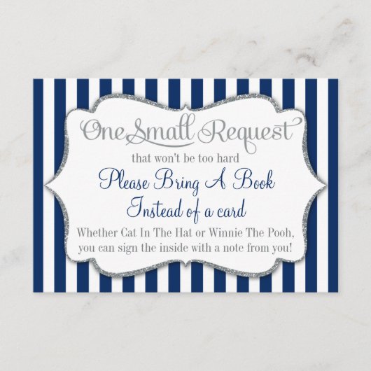 Navy Blue White Grey Baby shower brengt een Kaart  (Voorkant)