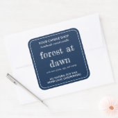 Navy Blue & White Handmade Scented Candle Vierkante Sticker (Envelop)