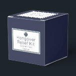 Navy Blue & White Hangover Relief Kit Favor Box Bedankdoosjes<br><div class="desc">Perfect klassieke blauw en witte hangover de doos van de gunst van de marine die voor om het even welke gebeurtenis aanpasbaar is</div>
