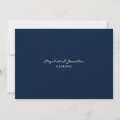 Navy Blue White  Hawaii Map Wedding Kaart (Achterkant)