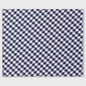 Navy Blue & White Houndstooth Pattern Cadeaupapier (Vlak)