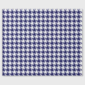 Navy Blue White Huge Houndstooth Cadeaupapier (Vlak)