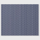  Navy Blue White Japan Bishamon Pattern Cadeaupapier (Vlak)