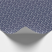  Navy Blue White Japan Bishamon Pattern Cadeaupapier (Hoek)