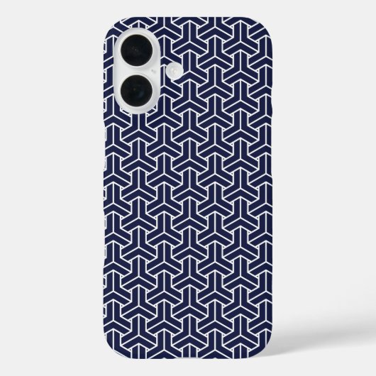  Navy Blue White Japan Bishamon Pattern Case-Mate iPhone Case (Achterkant)