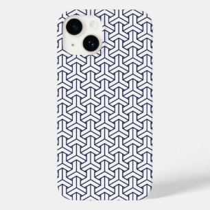  Navy Blue White Japan Bishamon Pattern Case-Mate iPhone 14 Hoesje