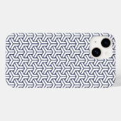  Navy Blue White Japan Bishamon Pattern Case-Mate iPhone Case (Achterkant (horizontaal))
