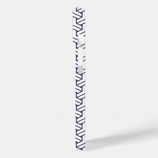  Navy Blue White Japan Bishamon Pattern Case-Mate iPhone Case (Achterkant / Links)