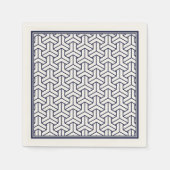 Navy Blue White Japan Bishamon Pattern Servet (Voorkant)