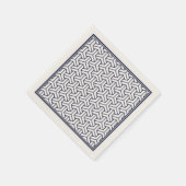 Navy Blue White Japan Bishamon Pattern Servet (Hoek)