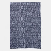 Navy Blue White Japan Bishamon Pattern Theedoek (Verticaal)